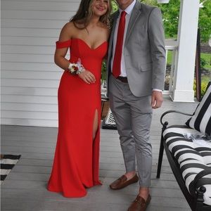 Red Revolve prom dress
